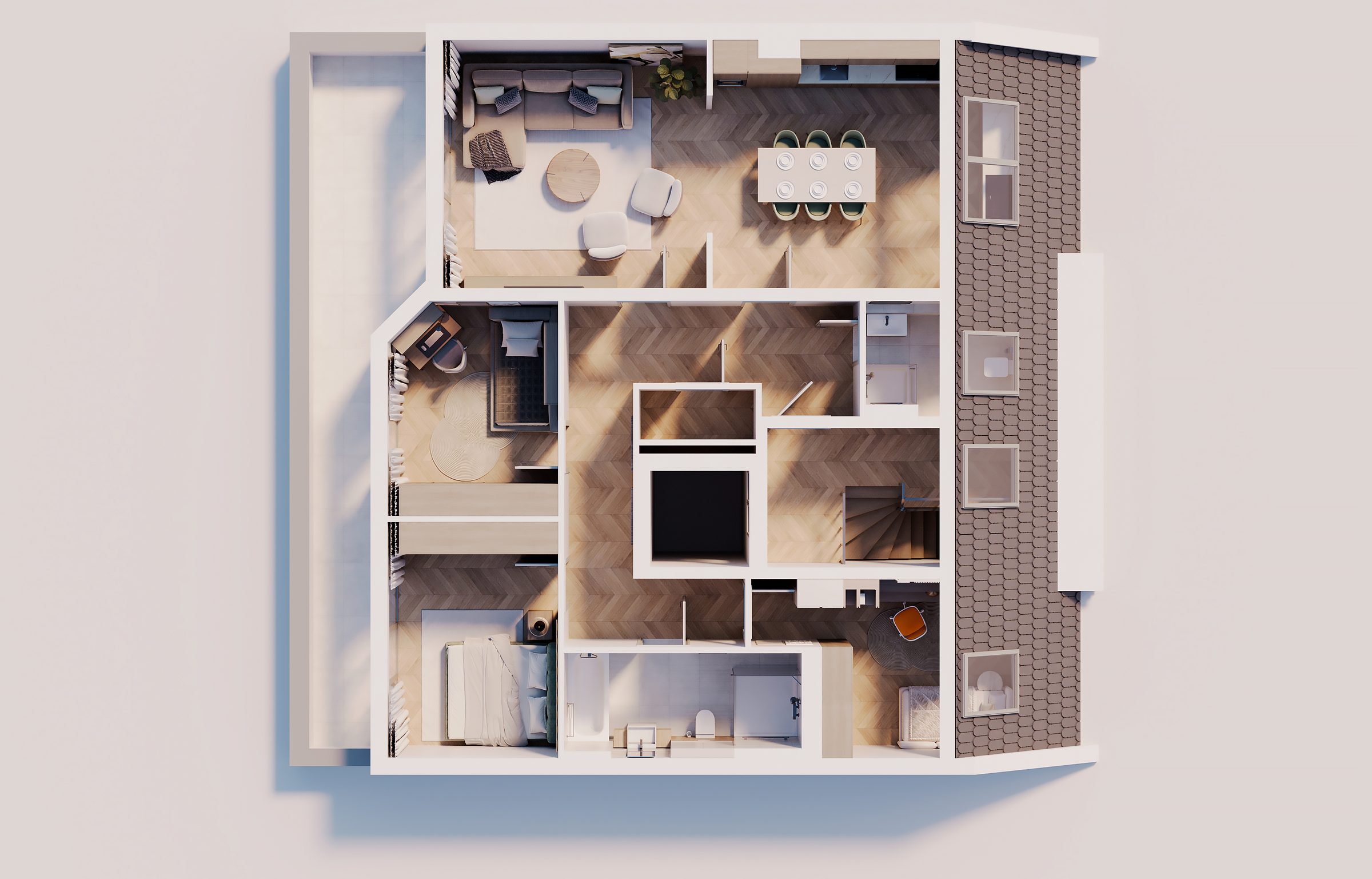 3D-Grundriss Penthouse